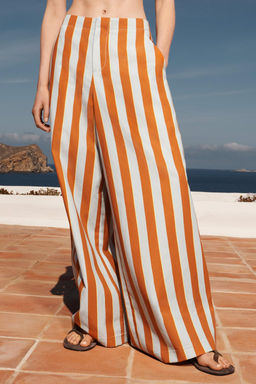 LIMITED EDITION STRIPED WIDE-LEG TROUSERS - Zara фото 4