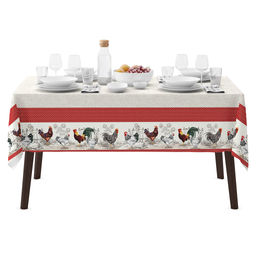 Скатерть 200х145см Птичий двор, длина стола до 160см, на 6-8 персон, хлопок Комфорт 171г/м2, упаковка классическая, пакет ПВХ 28х41см, Домашняя мода (Россия)