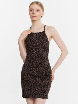 Платье женское домашнее леопардовое шоколадный леопард 572387