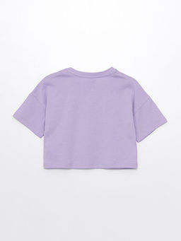 Bisiklet Yaka Bask?l? K?sa Kollu K?z ?ocuk Ti??rt - Waikiki фото 2