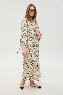 Платье NIKVA н944-11 песочный мультиколор  фото 3