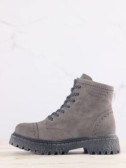 Ботинки 319.22511gr.Серый замок замша/Мех
