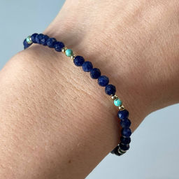 Браслет из Содалита и Бирюзы 18,5 см +