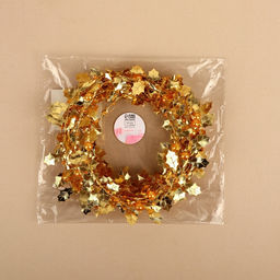 Листья на металлической проволоке, с бусинами, 21×18 мм, 5 м, цвет золотой