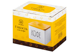 Емкость для хранения 1,5 л 14*11*11 см Кофе с откидной бамбуковой крышкой, белая - Elan gallery фото 8