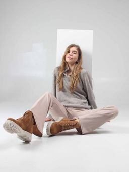 Ботинки 338.1541be. светло-коричневый замша/Шерсть