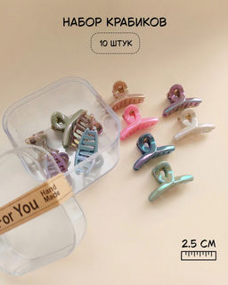 Набор крабиков для волос в боксе (10 шт)