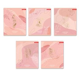 "Светоч" 96ТСК5_6_3_1 Тетрадь ученическая общая, тиснение фольгой, A5 96 л. на скобе 65 г/кв.м , белизна 100 % 5 шт. клетка 000342 Романтика