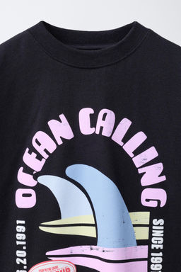 CAMISETA ESTAMPADO SURF / Negro - Zara фото 3