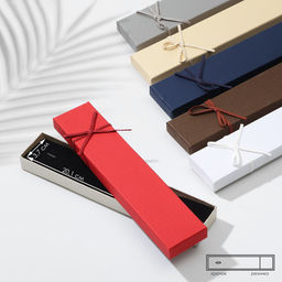 Цена за 6 шт. Коробочка подарочная под браслет, цепочку, часы «Замшевый бантик», 21×4 см, (размер полезной части 20.1×3.7 см), МИКС