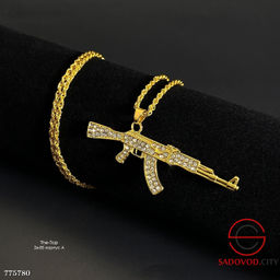 Цепочка женская с ак47 и камнями - Zum ming фото 3