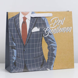 Пакет крафтовый вертикальный Best gentleman, M 30 х 25.5 х 9 см