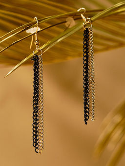 Набор 2 предмета: серьги, бусы Унисон накрученность, цвет золото в чёрном, 60 см
