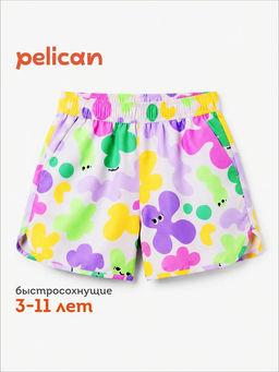 PELICAN, шорты купальные для девочек, Молочный