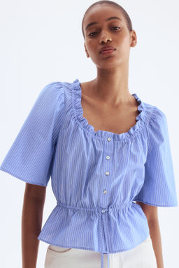 Blusa de algod?n con ribetes de volante - H&m фото 4