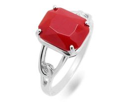 Кольцо из серебра коралл, МЦВ955