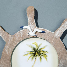 Фоторамка для фотографий настенная с вешалкой Штурвал, дерево, 20?16 см