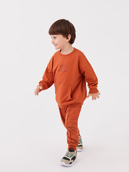 Bisiklet Yaka Erkek Bebek Sweatshirt ve E?ofman Alt 2li