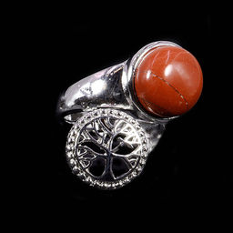 Кольцо из камня Красная Яшма с Деревом Жизни привлекает энергию изобилия - Сандаловый дом фото 3
