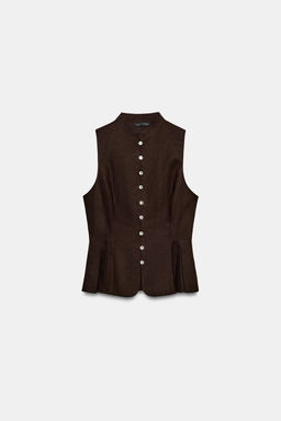 CAMISA MANGA SISA CON LINO / Marr?n - Zara фото 4