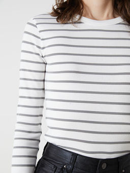 Bisiklet Yaka ?izgili Kad?n Body