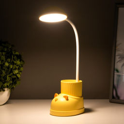 Лампа настольная «Ботинок кот» LED 3 режима 3 Вт USB органайзер желтый 8×11×31 см RISALUX