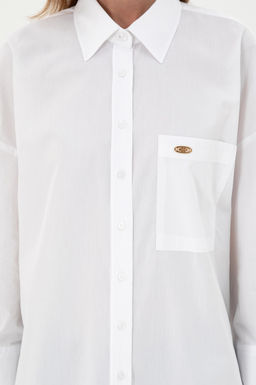 Женская белая рубашка с длинным рукавом Неожиданная скидка в корзине - U.s. polo assn фото 6