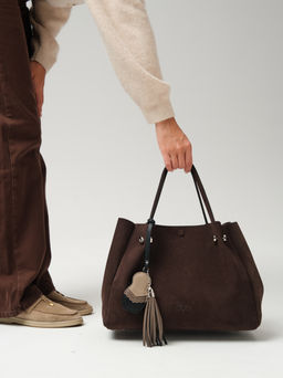 Замшевая сумка с матрешкой Vasilisa DBR 31210 коричневый шоколад фото 8