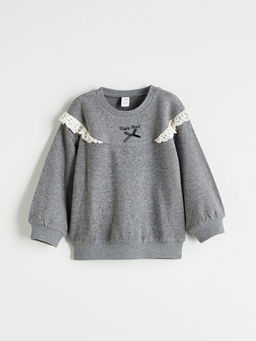 Bisiklet Yaka K?z ?ocuk Sweatshirt ve E?ofman Alt?