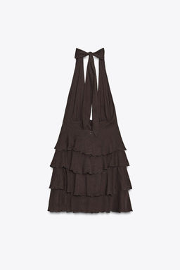 RUFFLED SHORT GAUZE DRESS - Zara фото 5