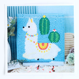 Аппликация помпошками Лама и кактусы размер 30 30 см, клей 30 мл - Simaland фото 3