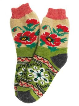 Носки женские "Цветок и орнамент" 7512-1