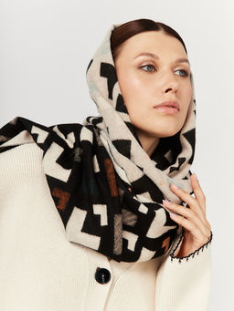 в составе ШЕРСТЬ и КАШЕМИР Большой, мягкий, теплый двусторонний палантин - Tantino фото 6