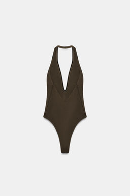 BODY CUELLO HALTER / Marr?n oscuro - Zara фото 6