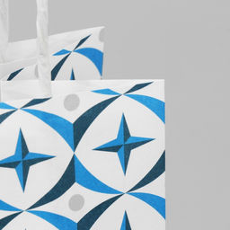 Цена за 20 шт. Пакет под бутылку Геометрия, белый крафт, 13 х 36 х 10 см - Доступные радости фото 4