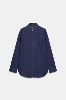 CAMISA OVERSIZE ALGOD?N / Marino - Zara фото 5