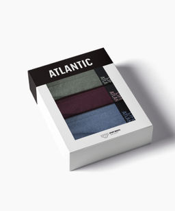 ATLANTIC 3MP-209 Трусы спорт Melange - набор 3 шт. зеленый меланж + винный меланж + голубой меланж  фото 7