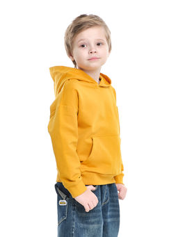 Толстовка с капюшоном 22-6018 горчичный - Mini maxi фото 4