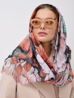 Большой, красивый двусторонний платок с рисунком в стиле арт-деко