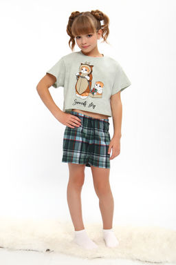 Пижама для девочки ПД-019-073 Кот Новый год