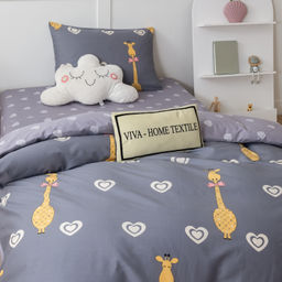 Комплект постельного белья на резинке Сатин Люкс KIDS 100% хлопок CDKR054 90*200*25/1.5 спальный/50-70 1 шт - Ситрейд фото 4