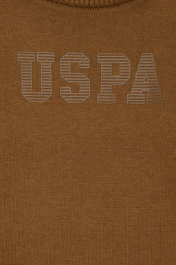 U. S. Polo Assn Светло-коричневый трикотажный свитер с круглым вырезом для мальчика - U.s. polo assn фото 4