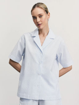 Рубашка с коротким рукавом из фактурного хлопка / Zarina
