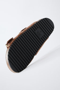 SPLIT SUEDE SANDALS WITH MICRO-STUDS AND BUCKLES - Zara фото 6