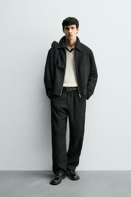 REGULAR FIT TROUSERS WITH IRREGULAR TEXTURE