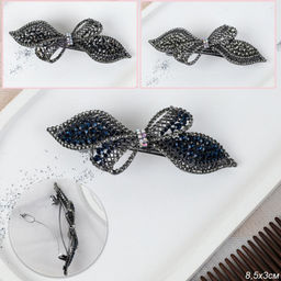 Заколка-автомат Бант стразы / N3258-13 /уп 1/723836