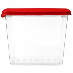 Asti Контейнер для продуктов пластмассовый 1л, 12,4х12,4х10см, квадратный, красный, подходит для СВЧ (Россия) - Домашняя мода фото 4