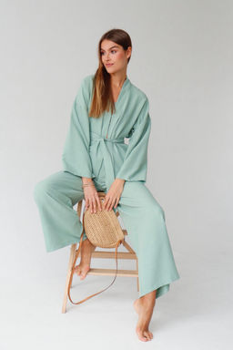 9363 Костюм из кимоно и брюк-палаццо в цвете мята - Martichelli фото 19