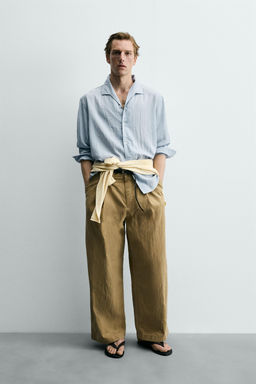 CAMISA FLUIDA TEXTURA / Celeste