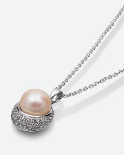 Pearls Melody Кулон с декором из цирконов в форме полумесяца